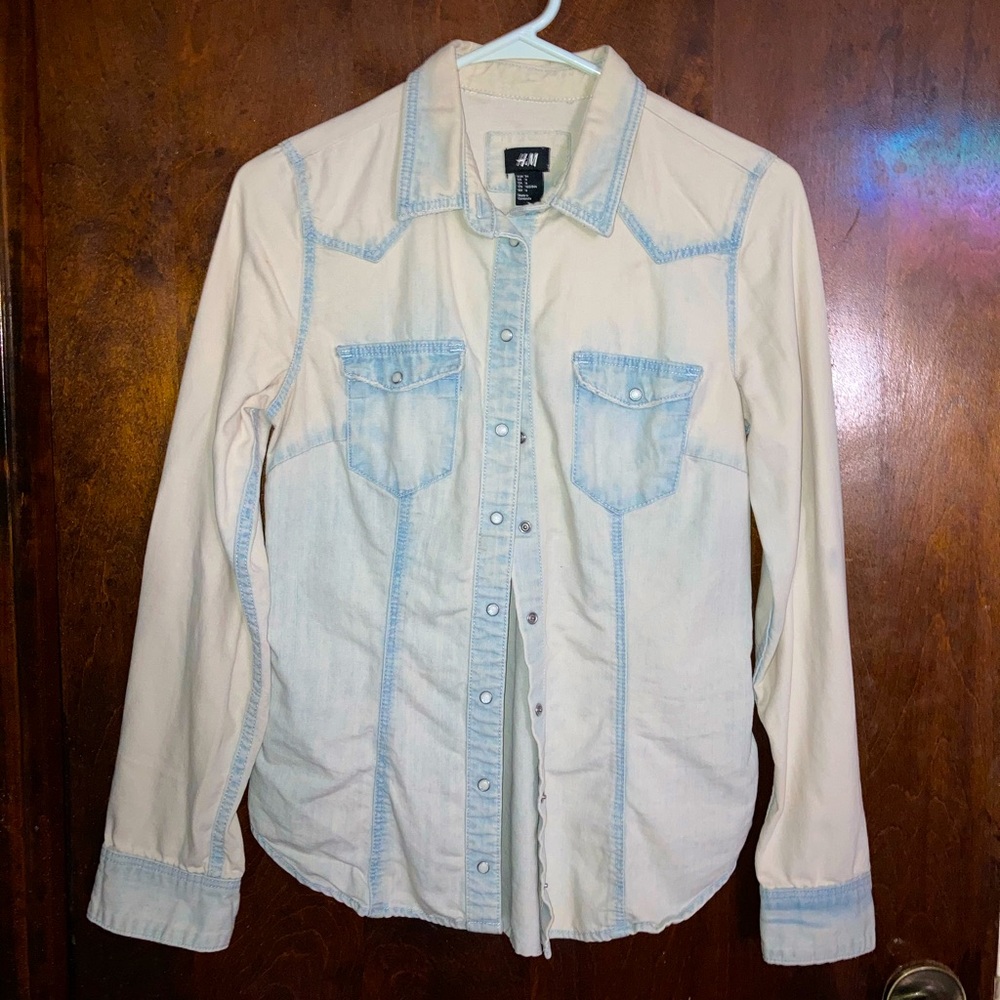H&M Light Wash Denim Shirt
